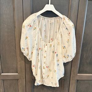 Floral Cream Women's Top